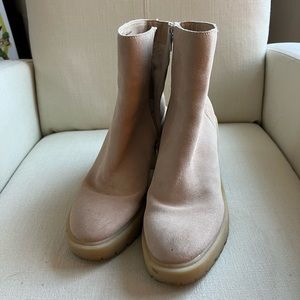 Tan suede ankle boots size 8